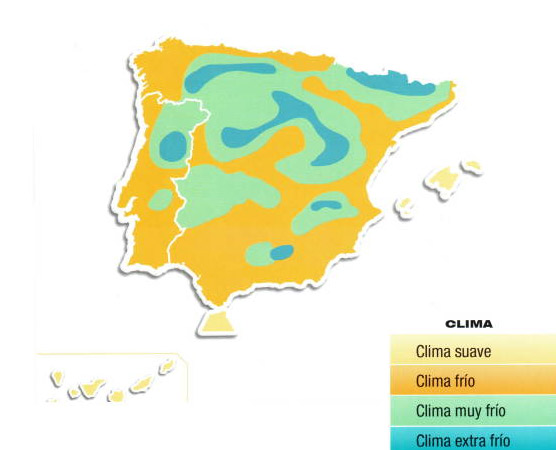 Zonas climáticas en España